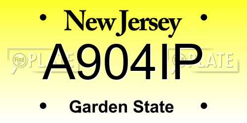 A904IP New Jersey License Plate
