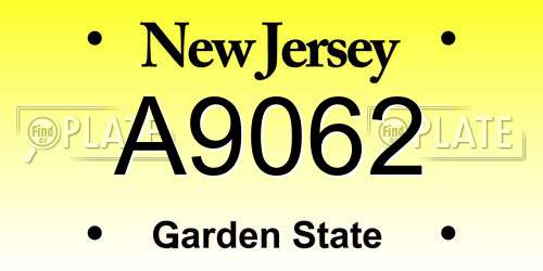 A9062 New Jersey License Plate