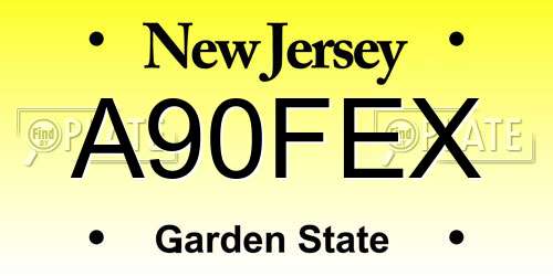 A90FEX New Jersey License Plate