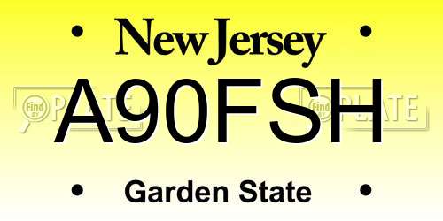 A90FSH New Jersey License Plate