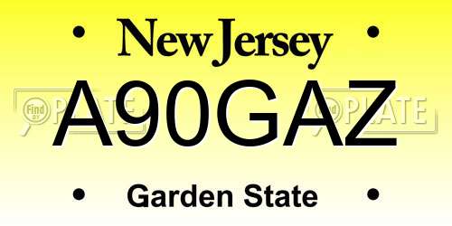 A90GAZ New Jersey License Plate