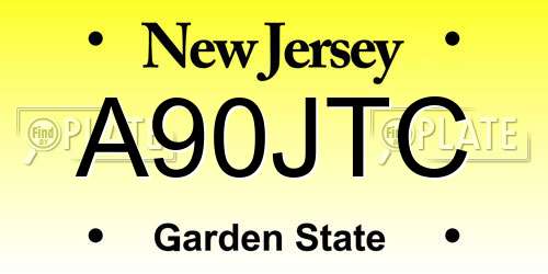 A90JTC New Jersey License Plate