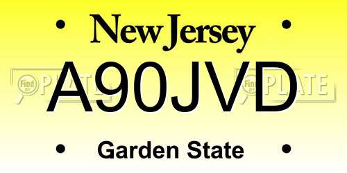 A90JVD New Jersey License Plate