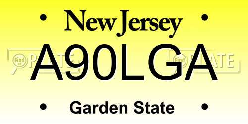 A90LGA New Jersey License Plate