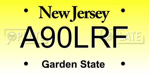 A90LRF New Jersey License Plate