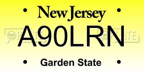 A90LRN New Jersey License Plate