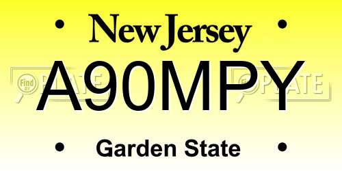 A90MPY New Jersey License Plate
