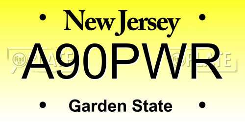 A90PWR New Jersey License Plate