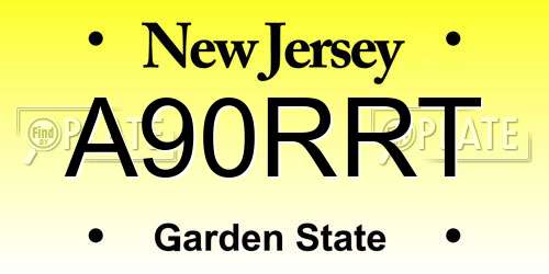 A90RRT New Jersey License Plate