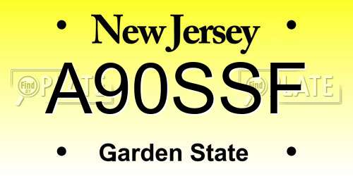 A90SSF New Jersey License Plate