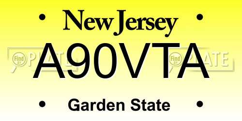 A90VTA New Jersey License Plate