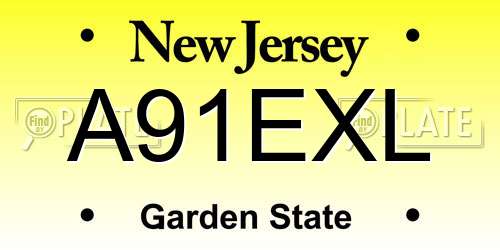 A91EXL New Jersey License Plate