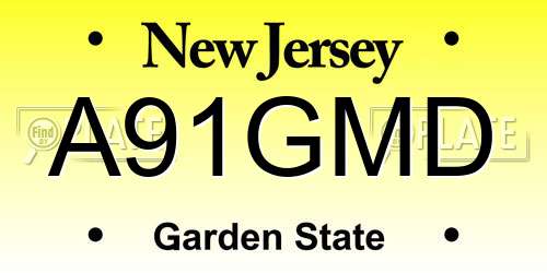 A91GMD New Jersey License Plate
