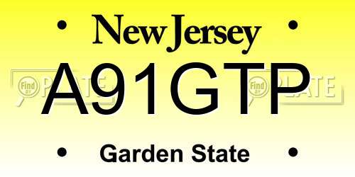 A91GTP New Jersey License Plate