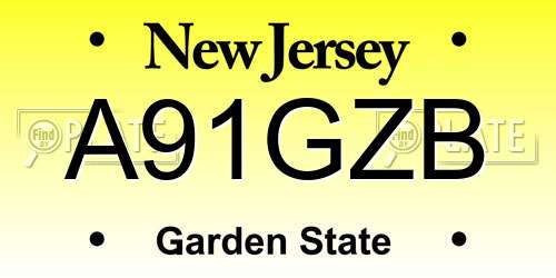 A91GZB New Jersey License Plate