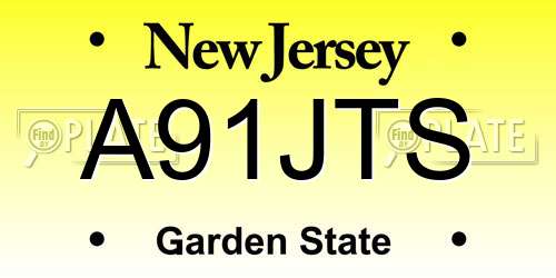 A91JTS New Jersey License Plate