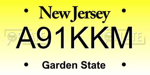 A91KKM New Jersey License Plate