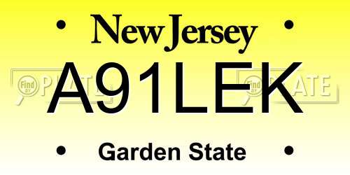 A91LEK New Jersey License Plate