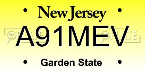 A91MEV New Jersey License Plate