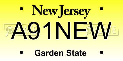A91NEW New Jersey License Plate