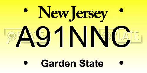 A91NNC New Jersey License Plate