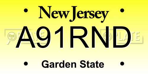 A91RND New Jersey License Plate