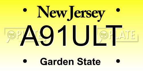 A91ULT New Jersey License Plate