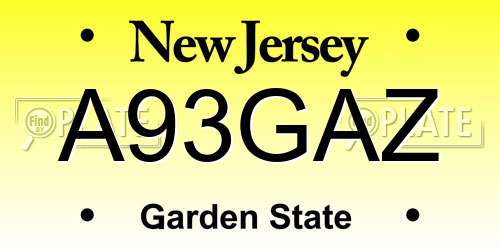 A93GAZ New Jersey License Plate