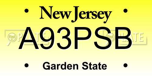 A93PSB New Jersey License Plate