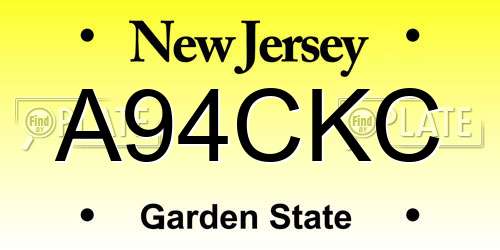 A94CKC New Jersey License Plate