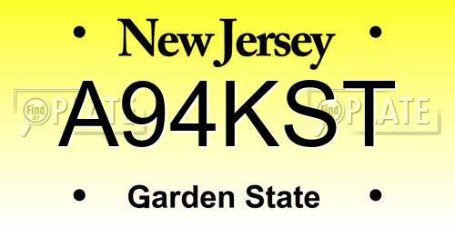 A94KST New Jersey License Plate