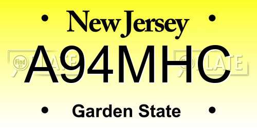 A94MHC New Jersey License Plate
