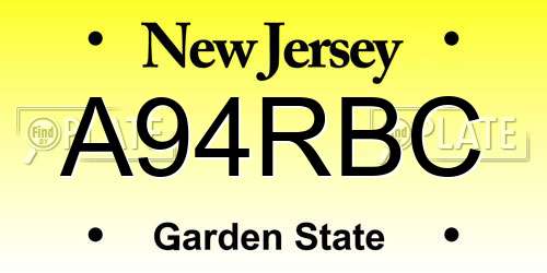 A94RBC New Jersey License Plate