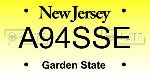 A94SSE New Jersey License Plate
