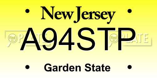 A94STP New Jersey License Plate