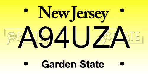 A94UZA New Jersey License Plate