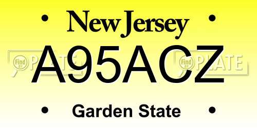 A95ACZ New Jersey License Plate