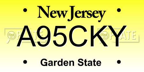 A95CKY New Jersey License Plate