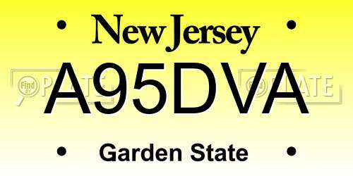 A95DVA New Jersey License Plate