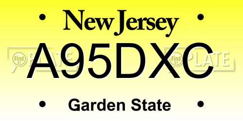 A95DXC New Jersey License Plate