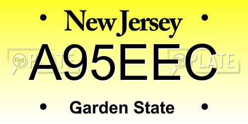 A95EEC New Jersey License Plate