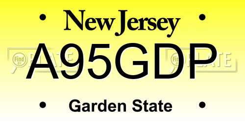 A95GDP New Jersey License Plate