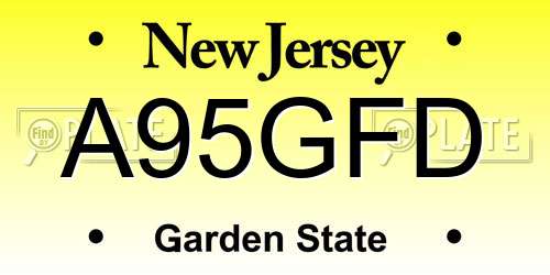 A95GFD New Jersey License Plate