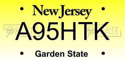 A95HTK New Jersey License Plate