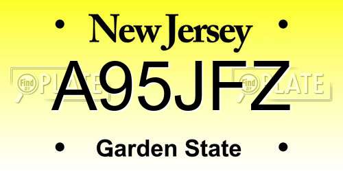 A95JFZ New Jersey License Plate