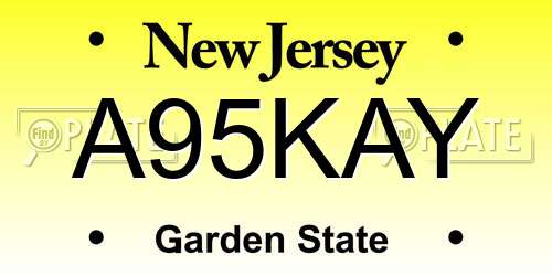 A95KAY New Jersey License Plate