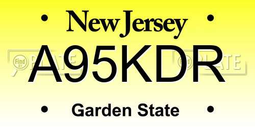 A95KDR New Jersey License Plate