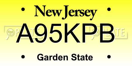 A95KPB New Jersey License Plate