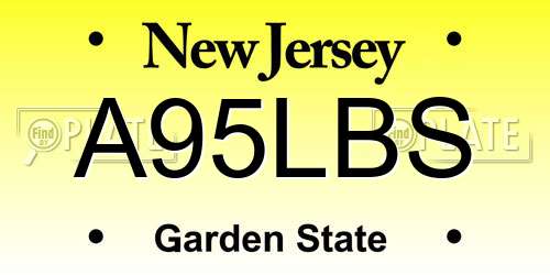 A95LBS New Jersey License Plate