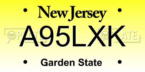 A95LXK New Jersey License Plate